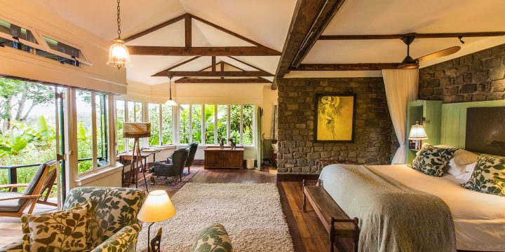 Gibbs Farm cottage interior bedroom living area